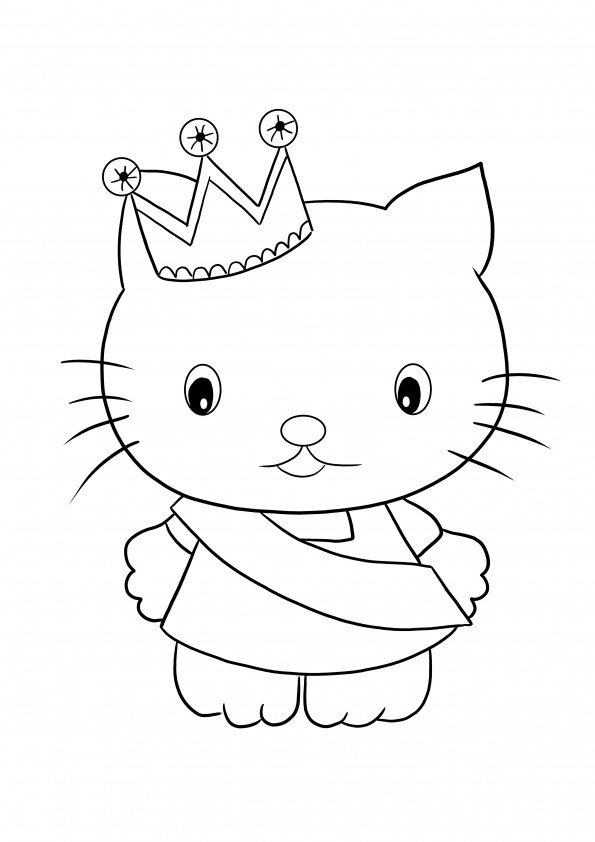Impression gratuite du coloriage Hello Kitty Princess pour colorier et s'amuser