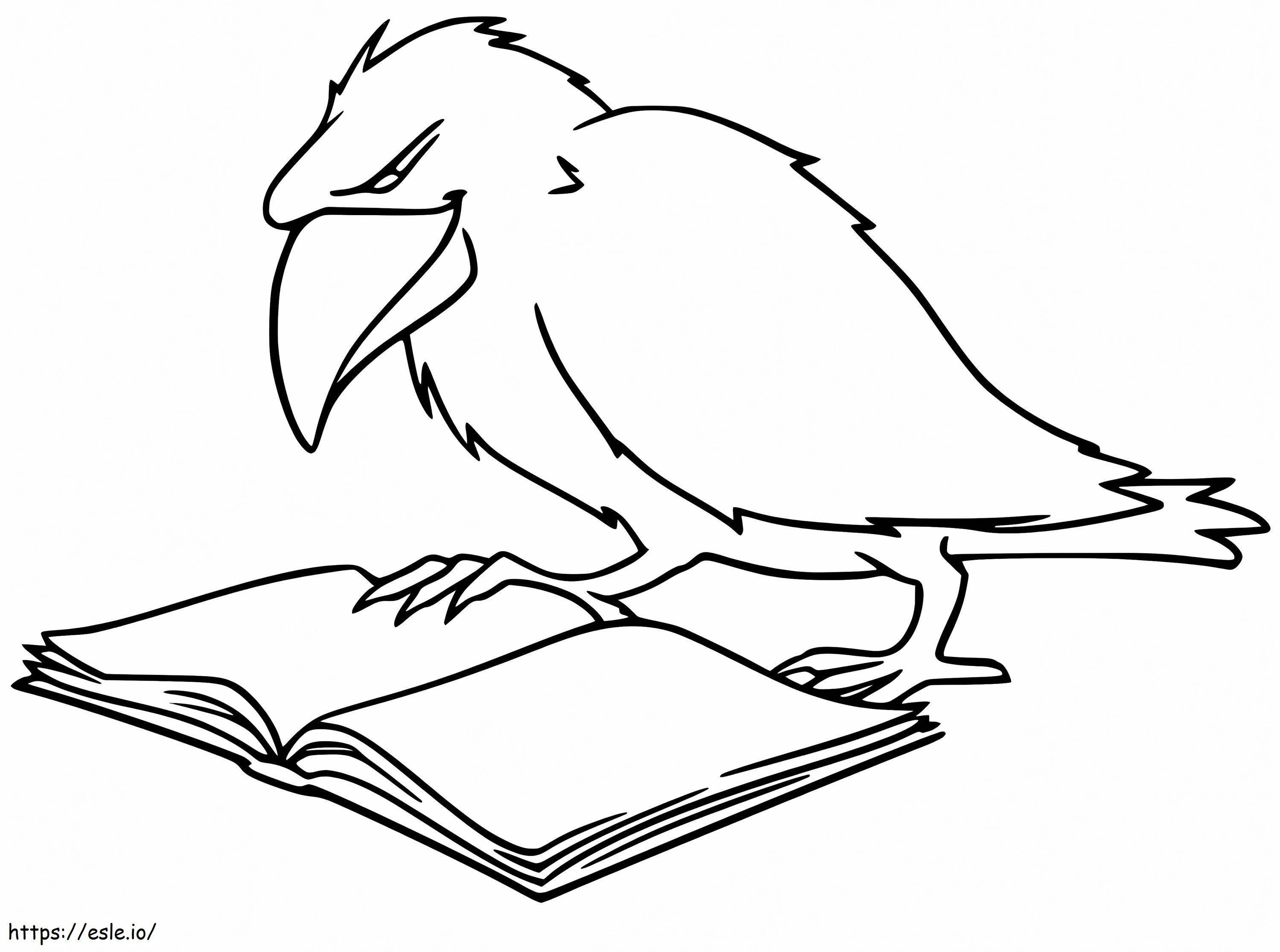 Libro de lectura de cuervo para colorear