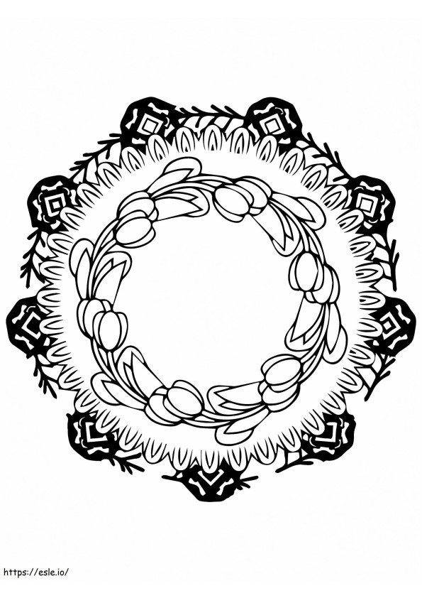 Uncommon Easter Wreath coloring page