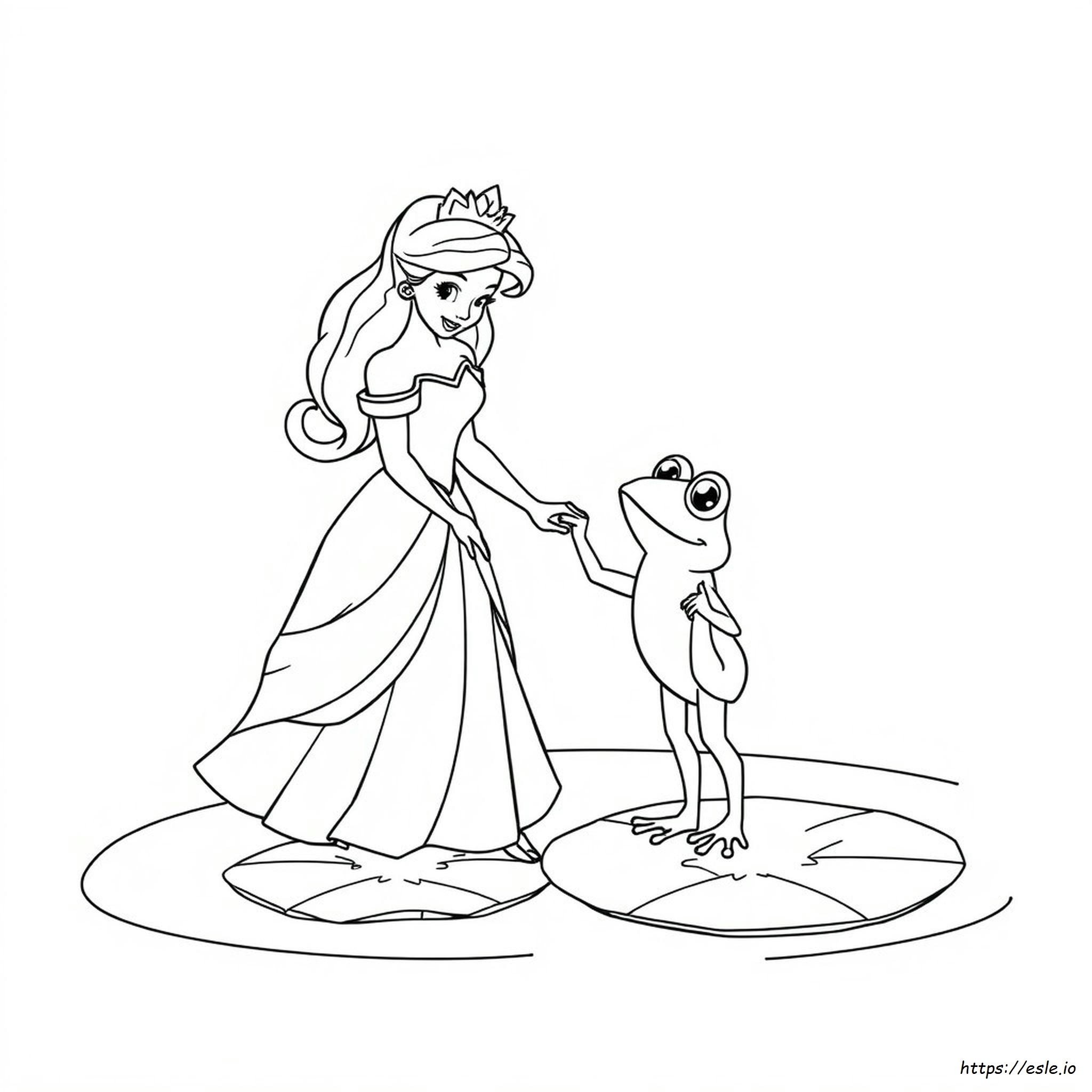Princesa Y El Sapo Para Colorear