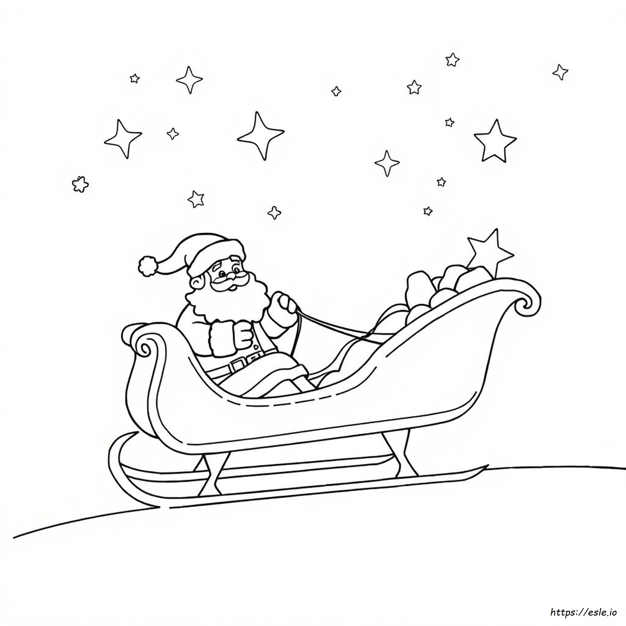 Santa Sleigh Colouring Sheet