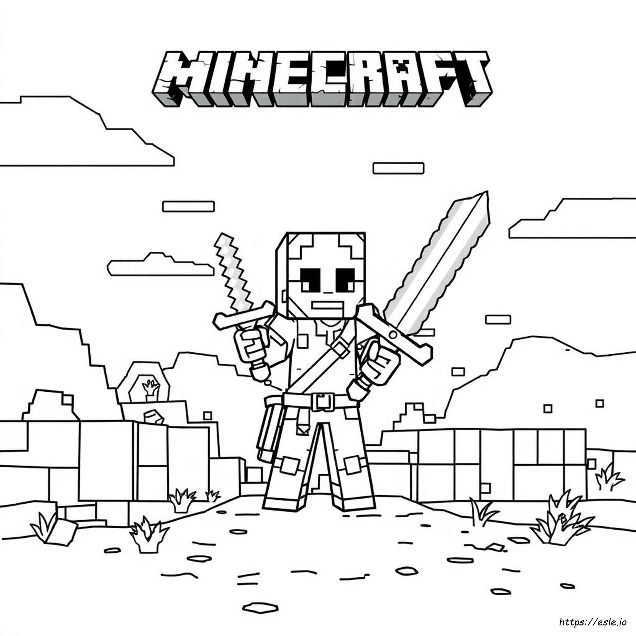 Diamanten Zwaard Minecraft Kleurplaat kleurplaat