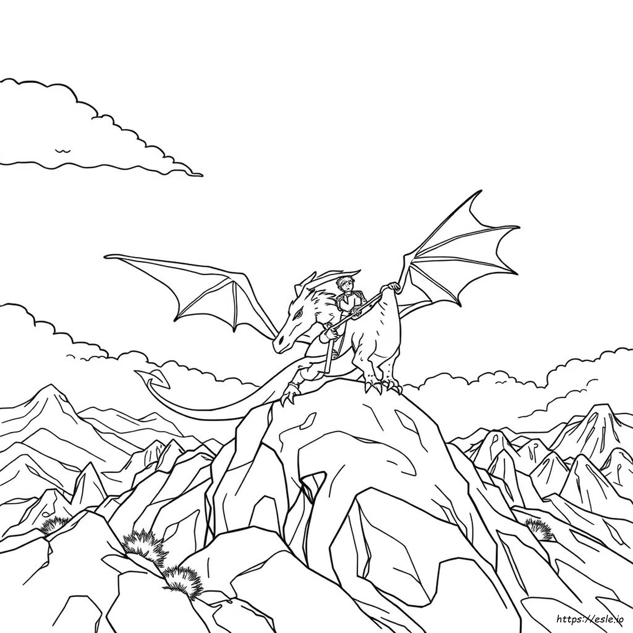 Dragon Riders Colouring Pages