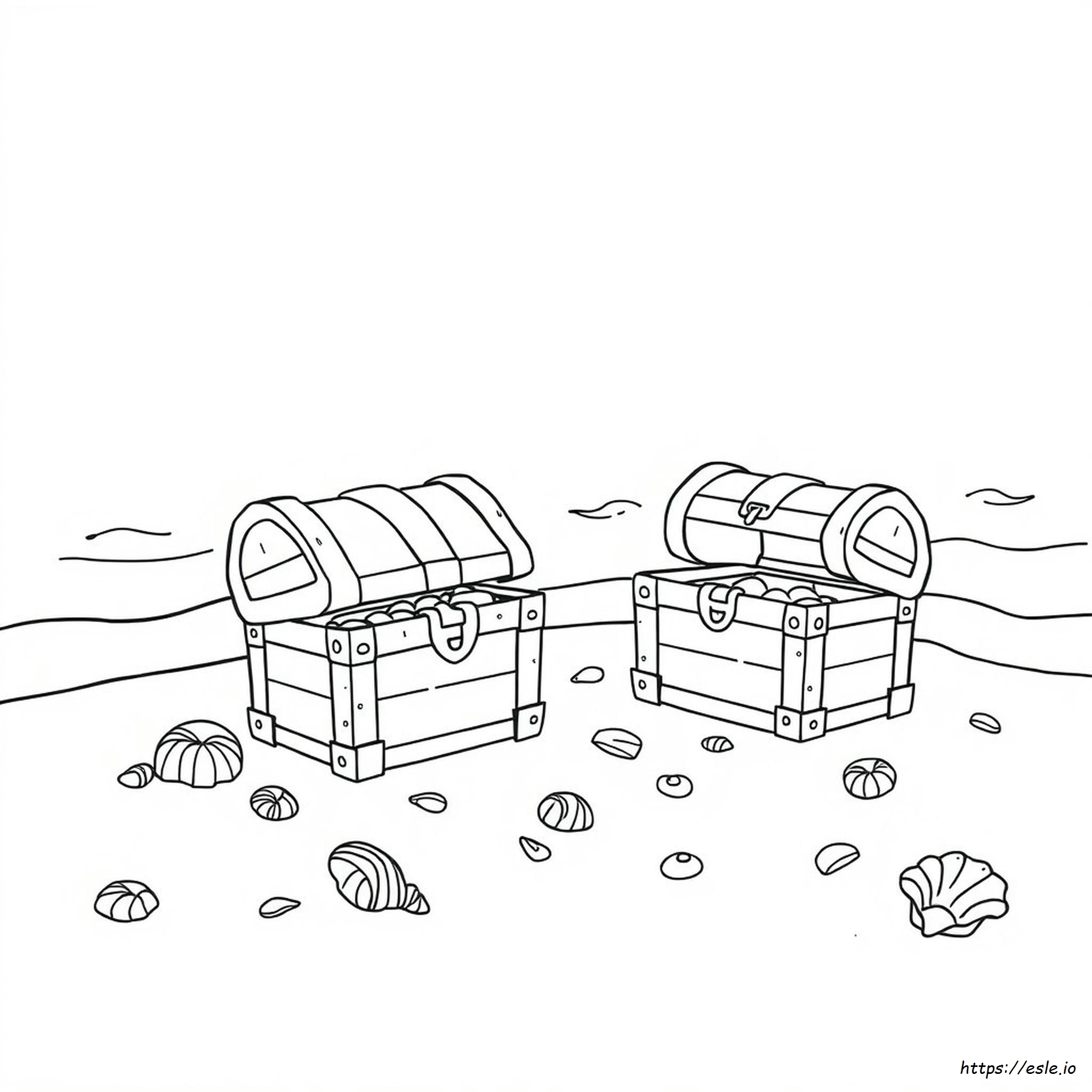 Disegni Da Colorare Gratuiti: Scrigno Del Tesoro