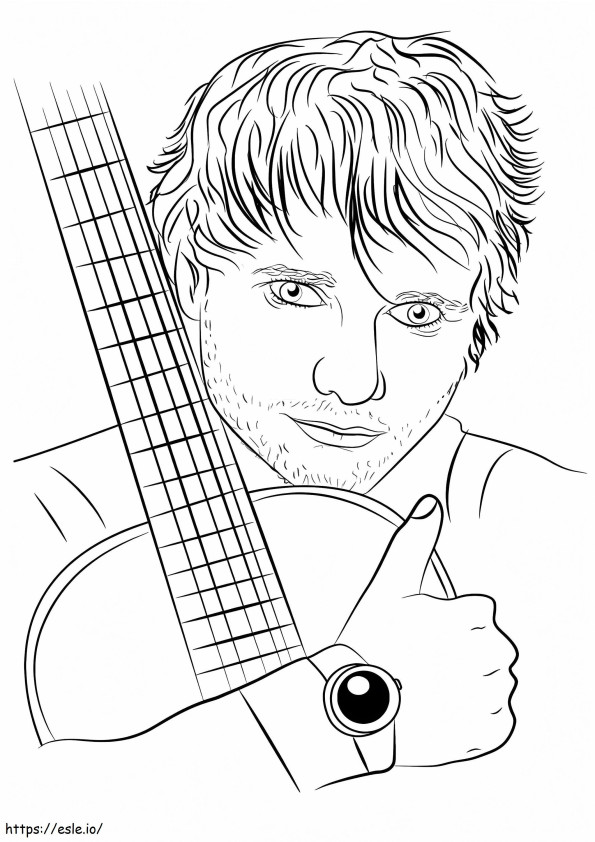 Imprimível gratuito Ed Sheeran para colorir