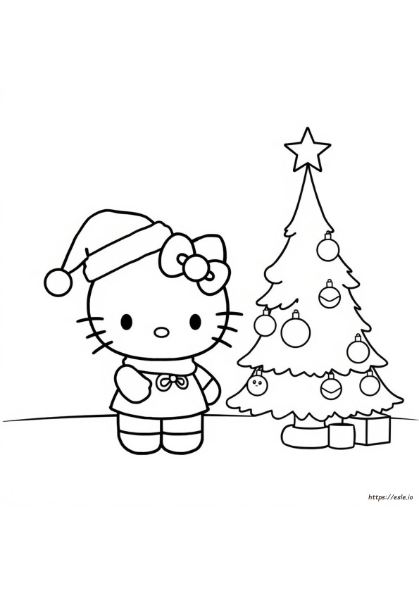 Hello Kitty De Crăciun, Pagini De Colorat Printabile