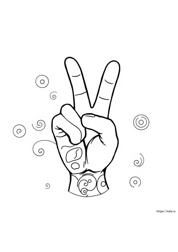 Groovy Peace-Zeichen Ausmalbilder