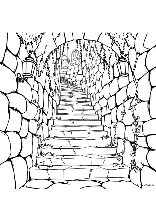 Coloriage Escalier