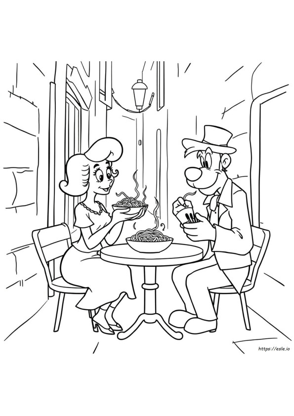 Lady And The Tramp Colouring Pages