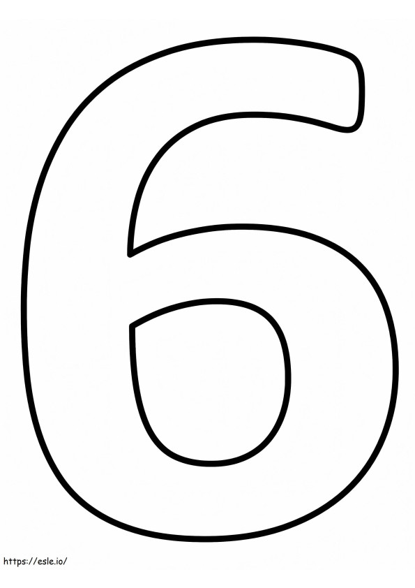 Nyomtatható 6-os szám kifestő