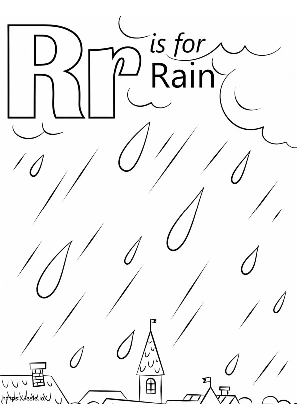 Rain Letter R coloring page