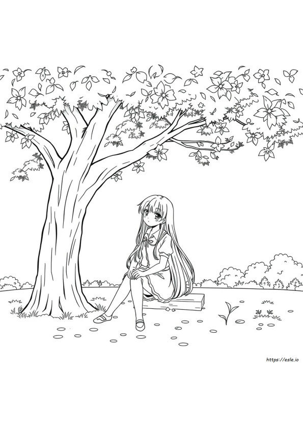 Anime Mädchen Mit Langen Haaren Ausmalbilder