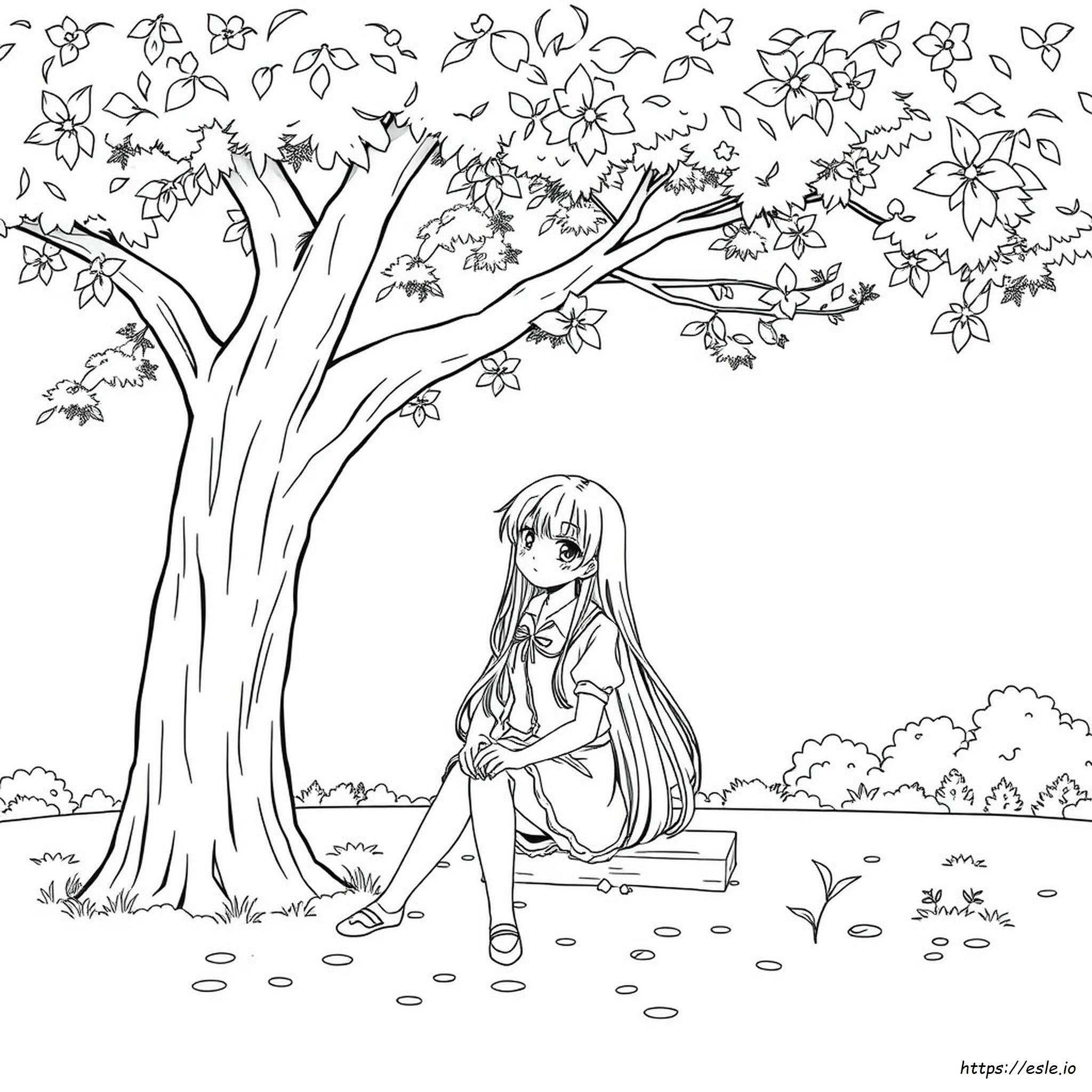 Disegni Da Colorare Ragazza Anime Capelli Lunghi