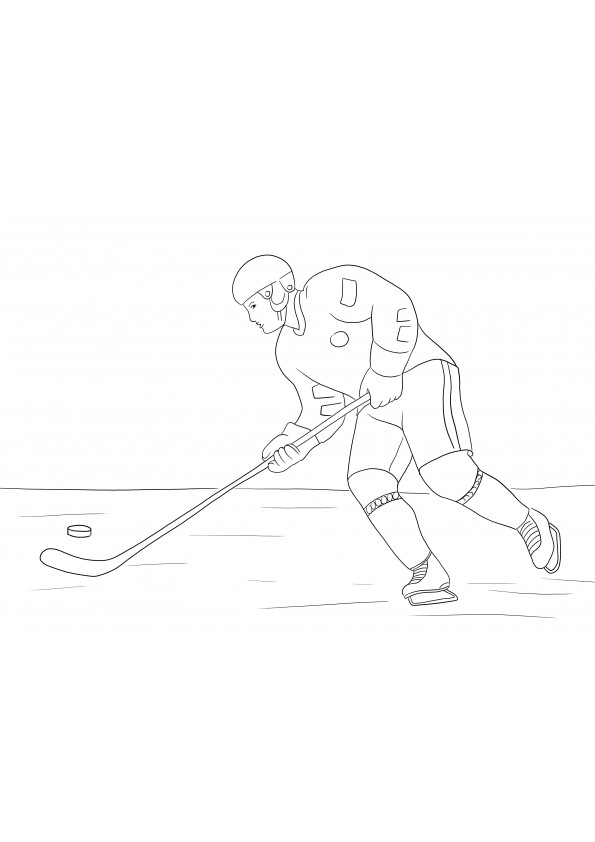 Téléchargement facile et gratuit de Hockey Player pour colorier et amuser les enfants