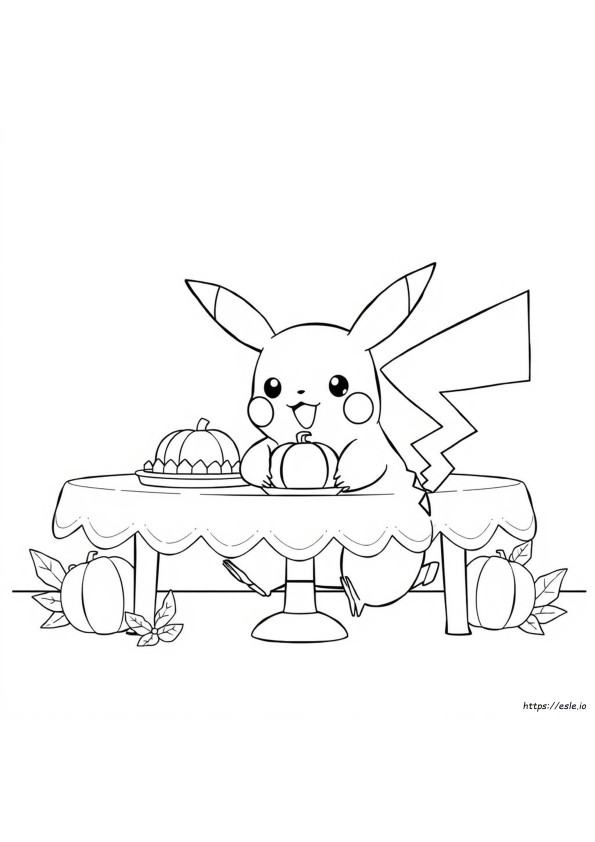 Pikachu Thanksgiving Kleurplaat