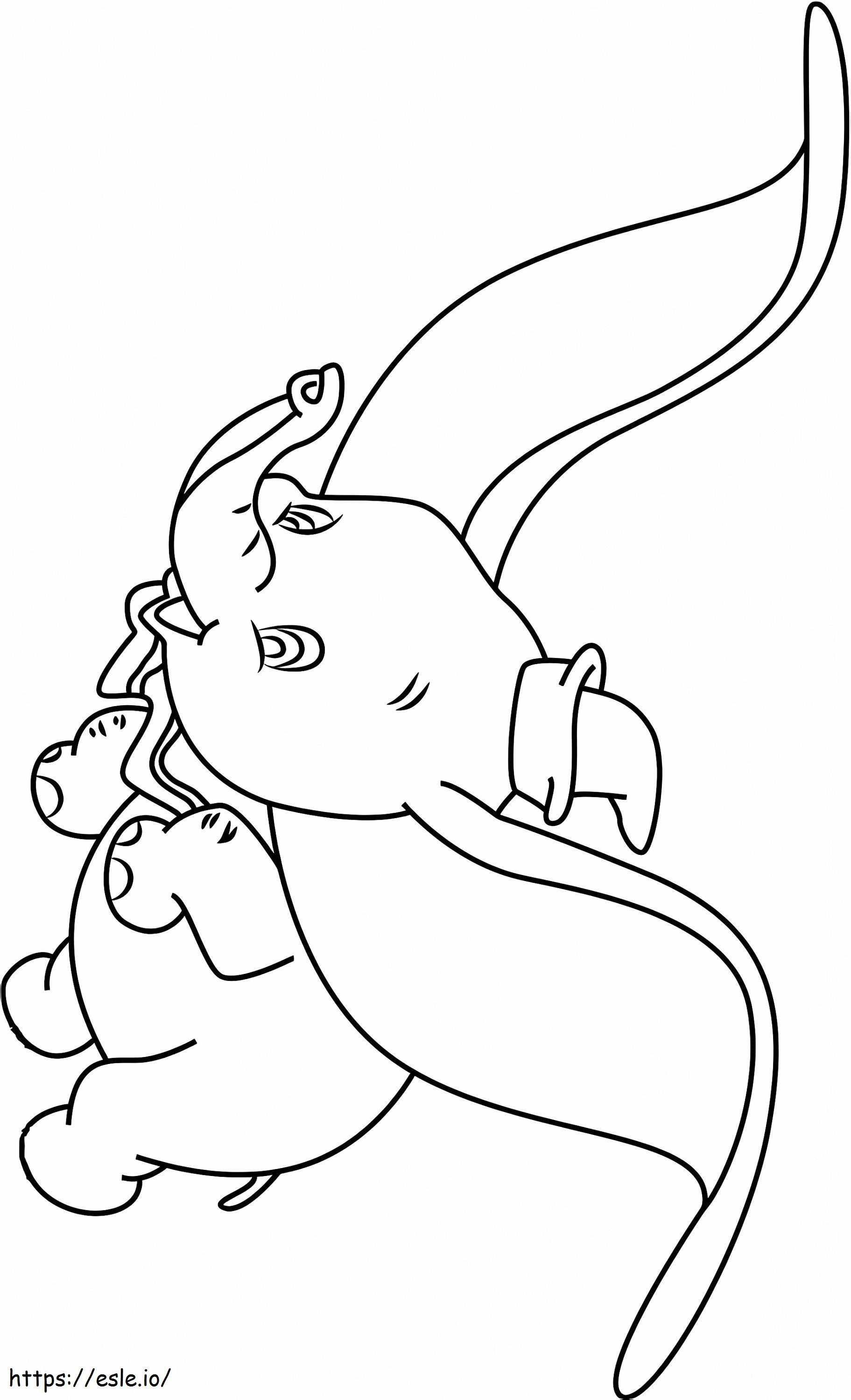 Coloriage  Dumbo A4 à imprimer dessin