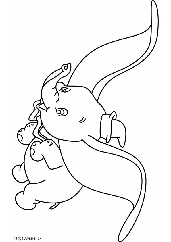 Coloriage  Dumbo A4 à imprimer dessin