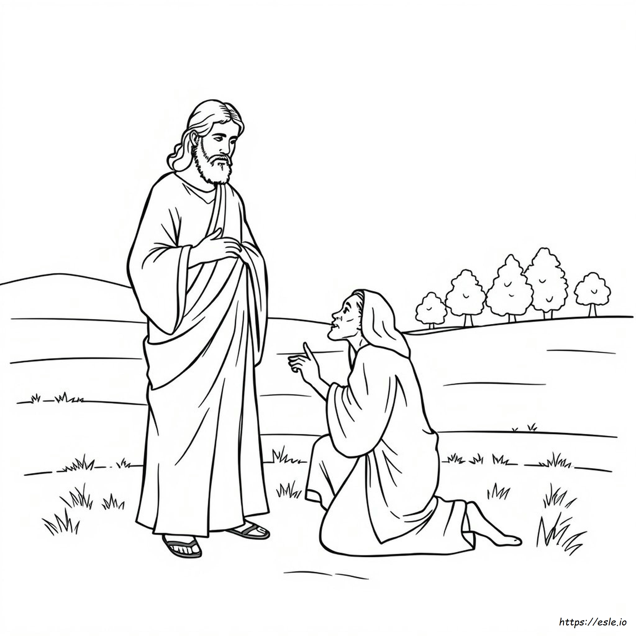 Jesus Heals The Leper Coloring Page