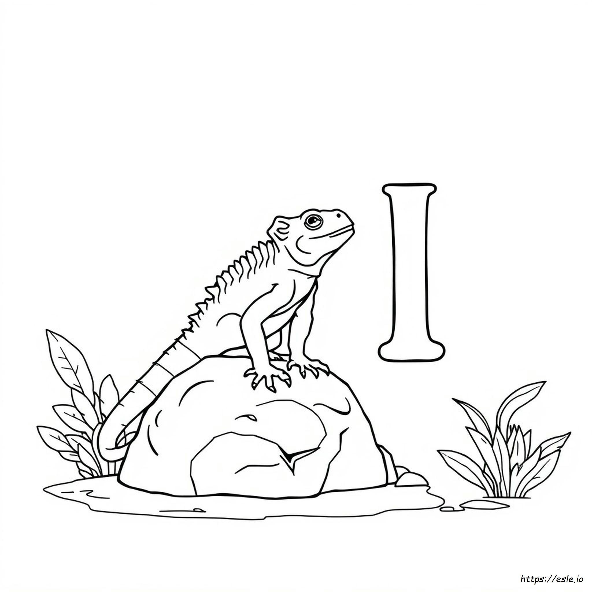 I Is For Iguana Coloring Page