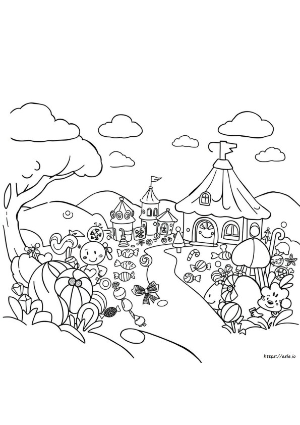 Makkelijke Candyland Kleurplaten