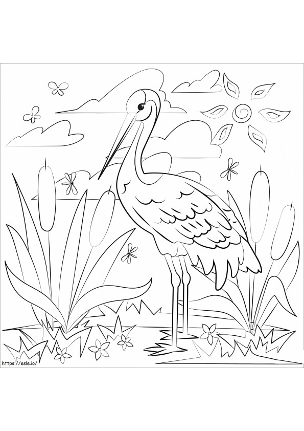 Lovely Crane coloring page
