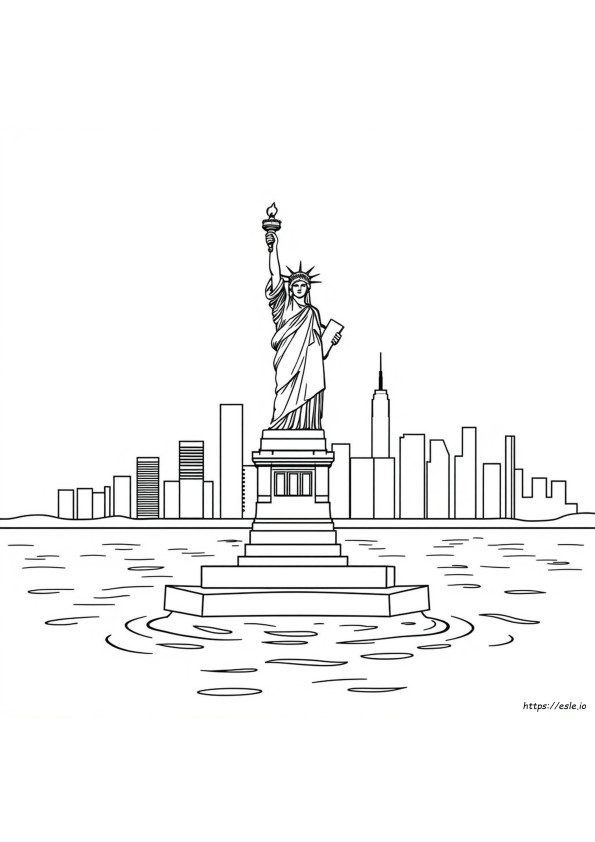 Gambar Mewarnai Patung Liberty