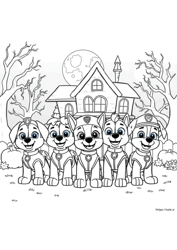 Free Printable Paw Patrol Halloween Coloring Pages