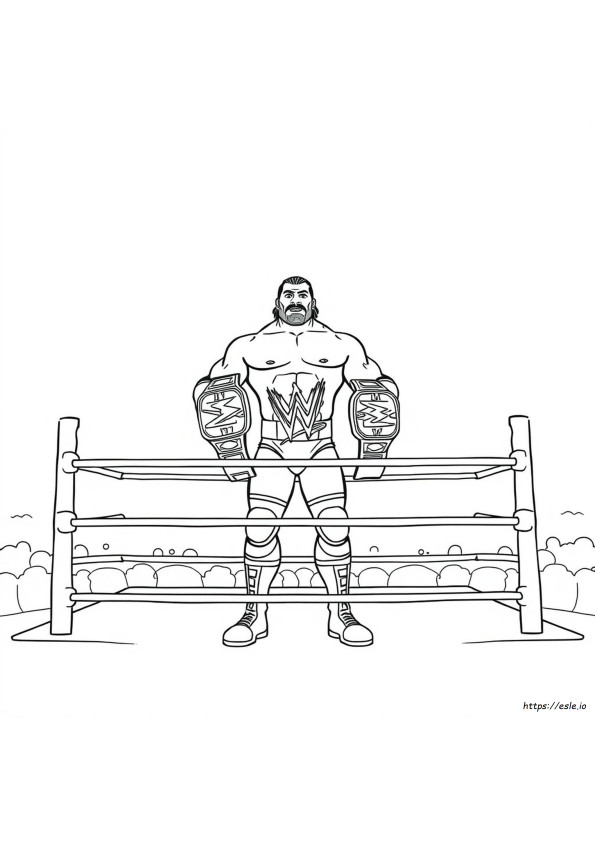 Coloriage Gratuit De Catcheurs Wwe
