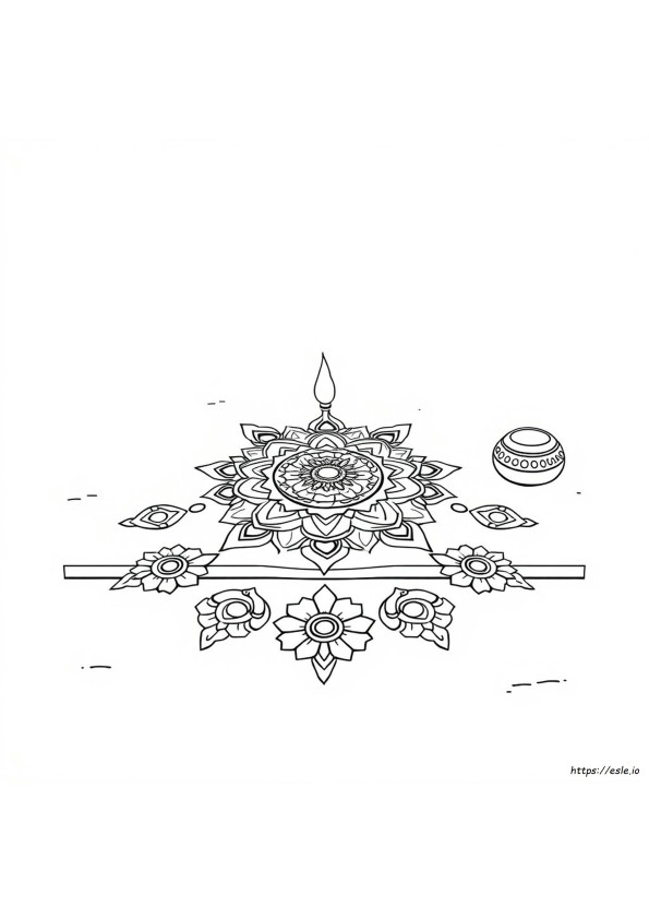 Gambar Mewarnai Rangoli Untuk Dewasa