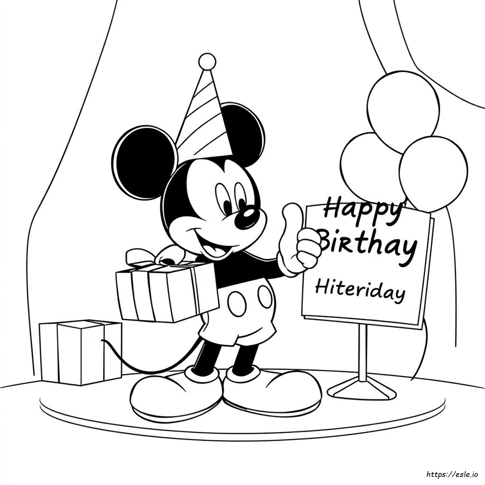 Mickey Mouse Coloring Pages Happy Birthday