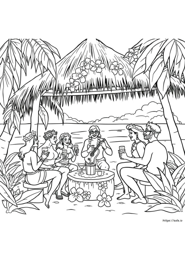 Ingyen Nyomtatható Luau Színező Oldalak