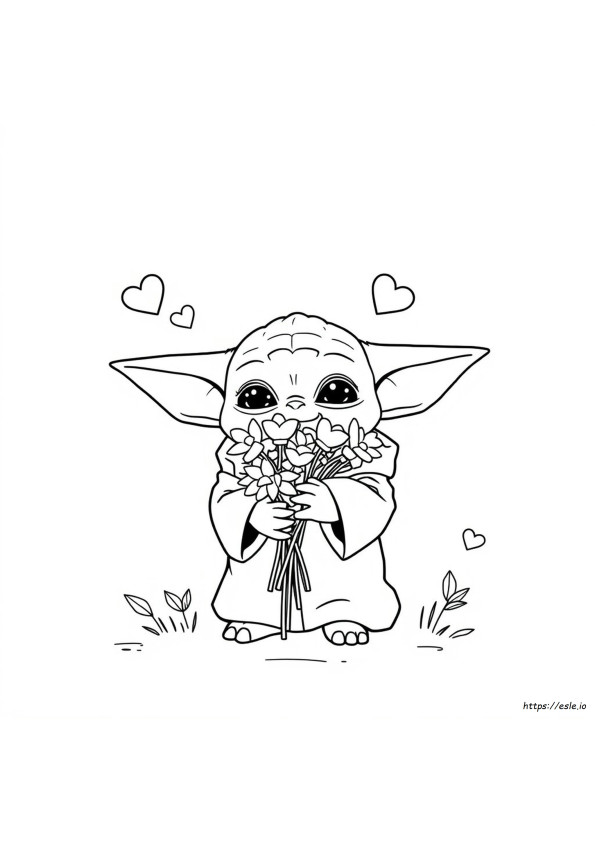 Baby Yoda Valentinstag Ausmalbilder
