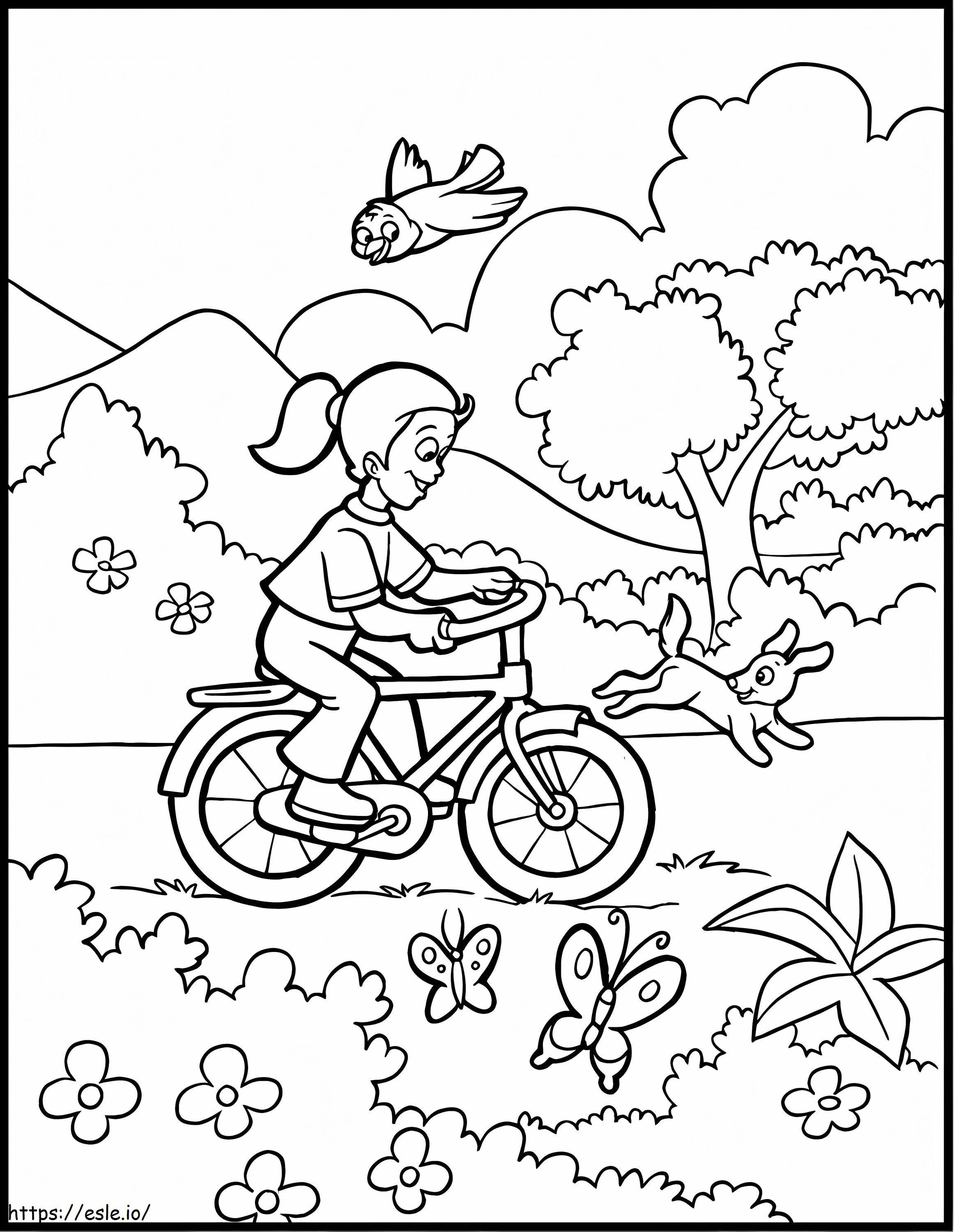 Ciclismo na primavera 793X1024 para colorir
