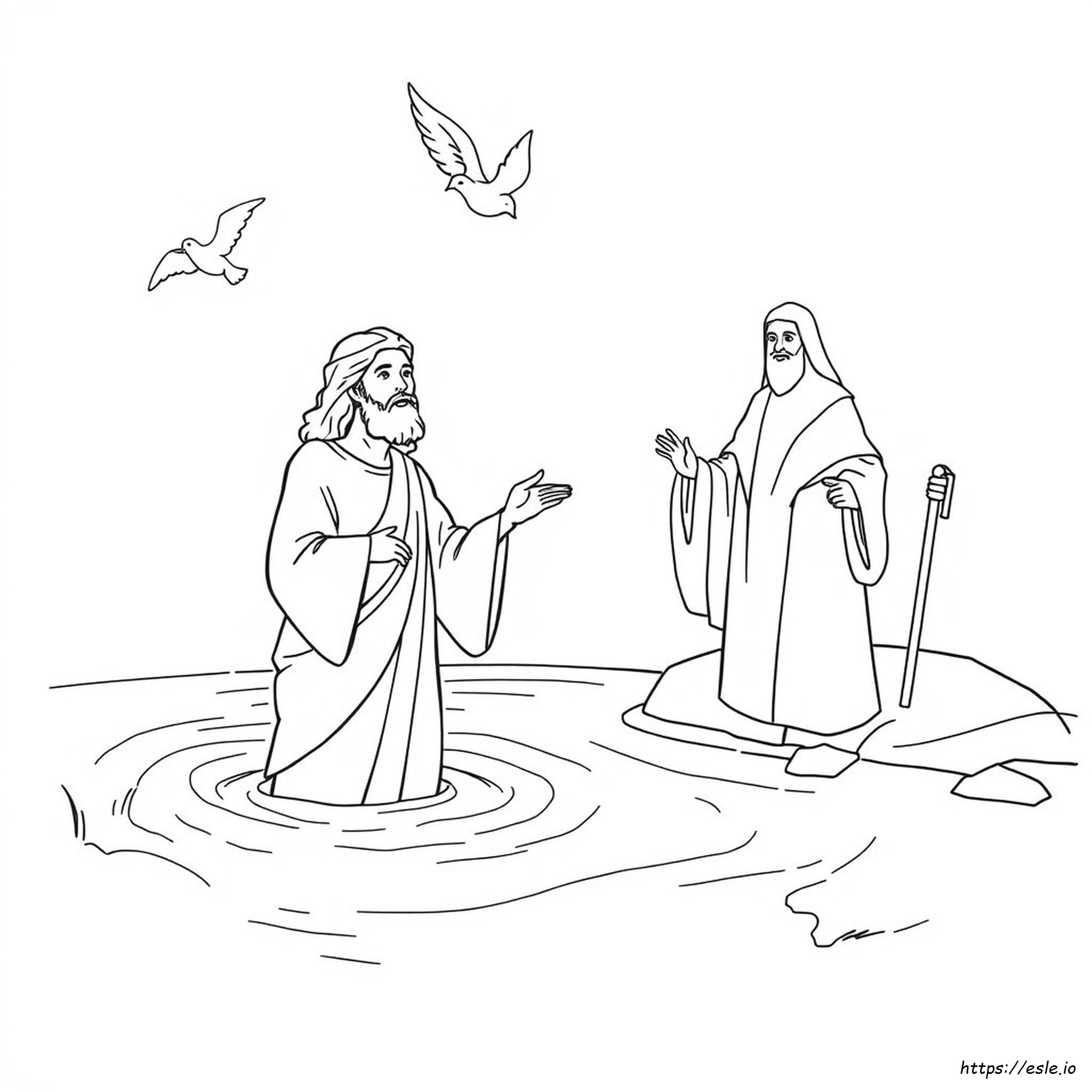 Coloring Picture Of Jesus Baptism