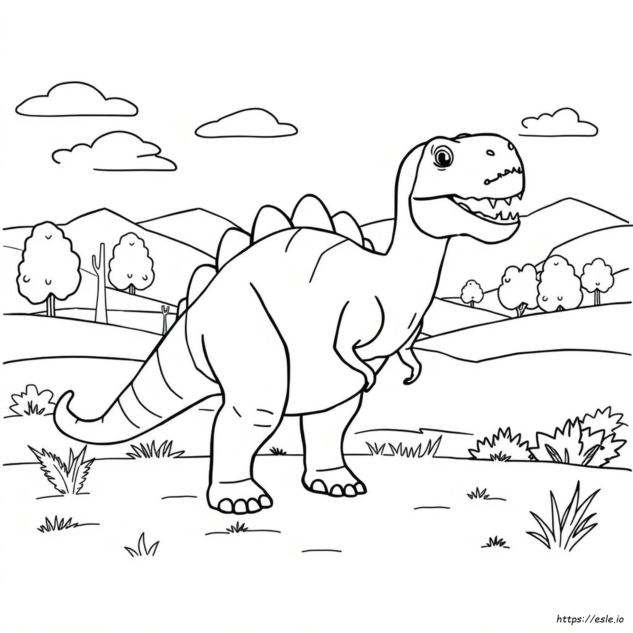 Dinosauruksen Ääriviivat Väritykseen