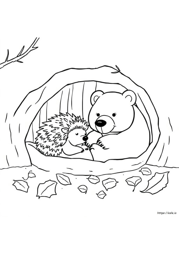 Animales Hibernando Para Colorear