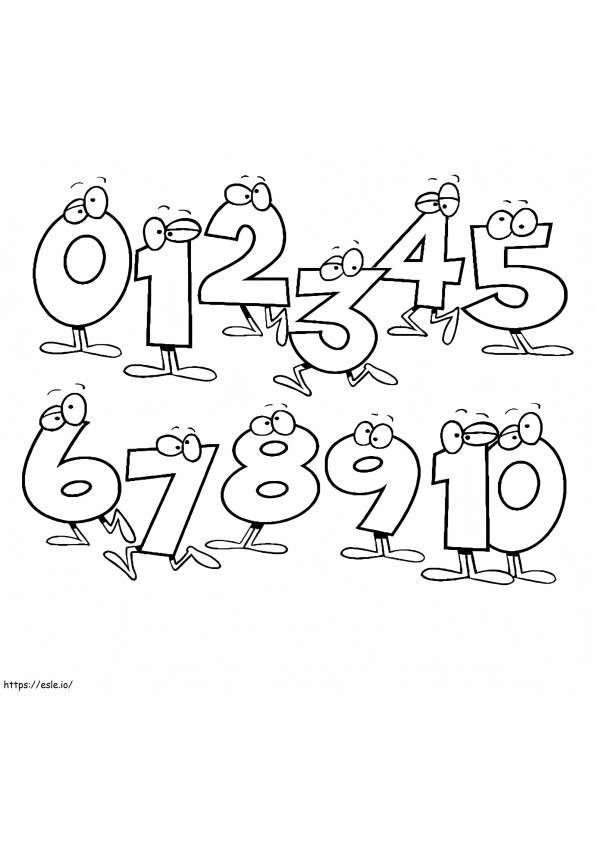 Cartoon From 1 To 10 coloring page