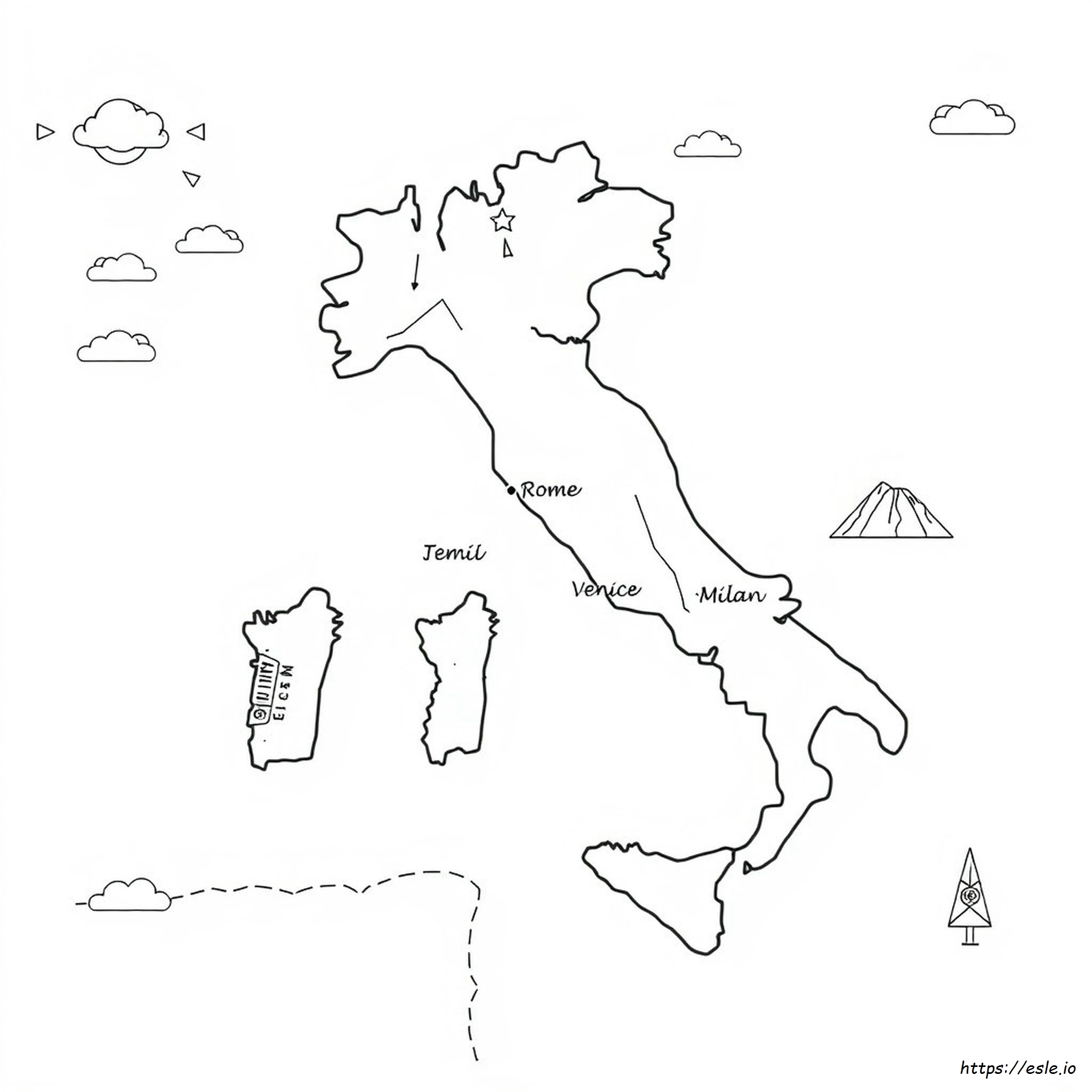 Karte Von Italien Ausmalbilder