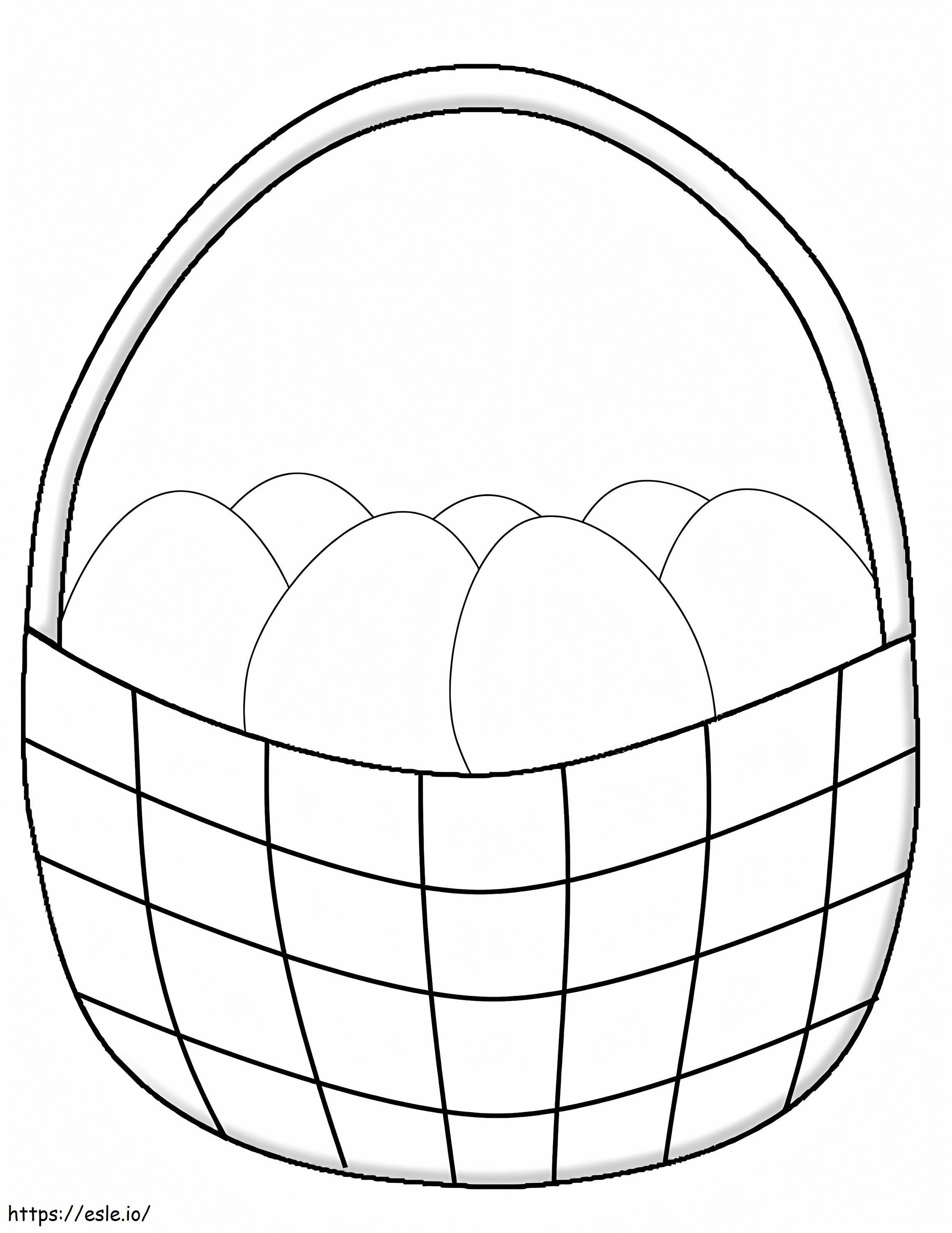 Simple Easter Basket coloring page