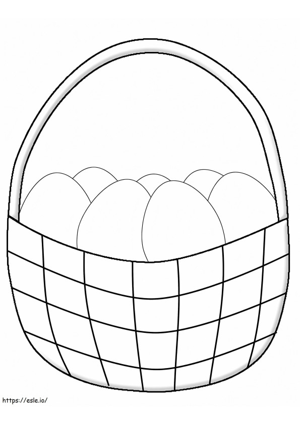 Simple Easter Basket coloring page