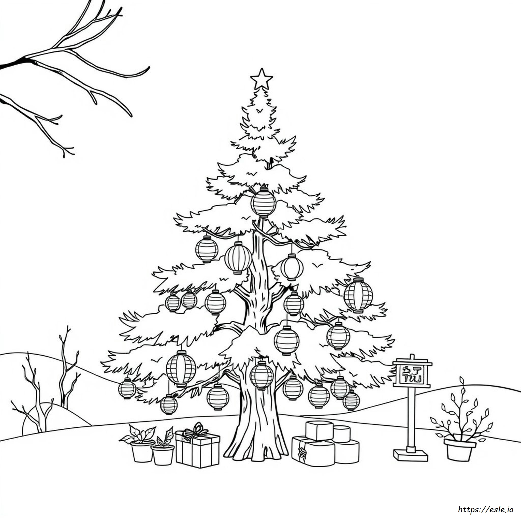 Japanese Christmas Coloring Pages