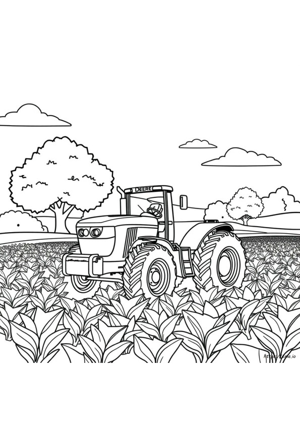 Kolorowanki Z Traktorami John Deere