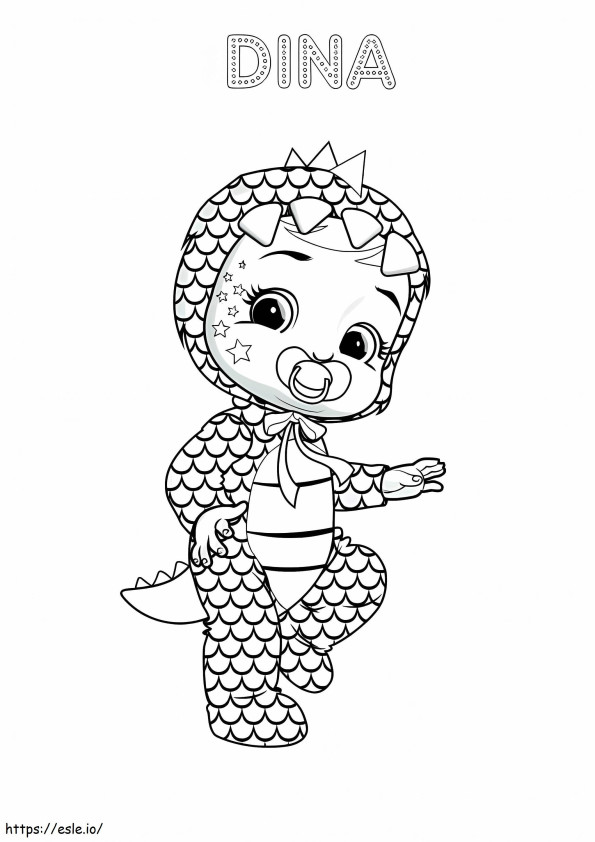 Dina Cry Baby coloring page