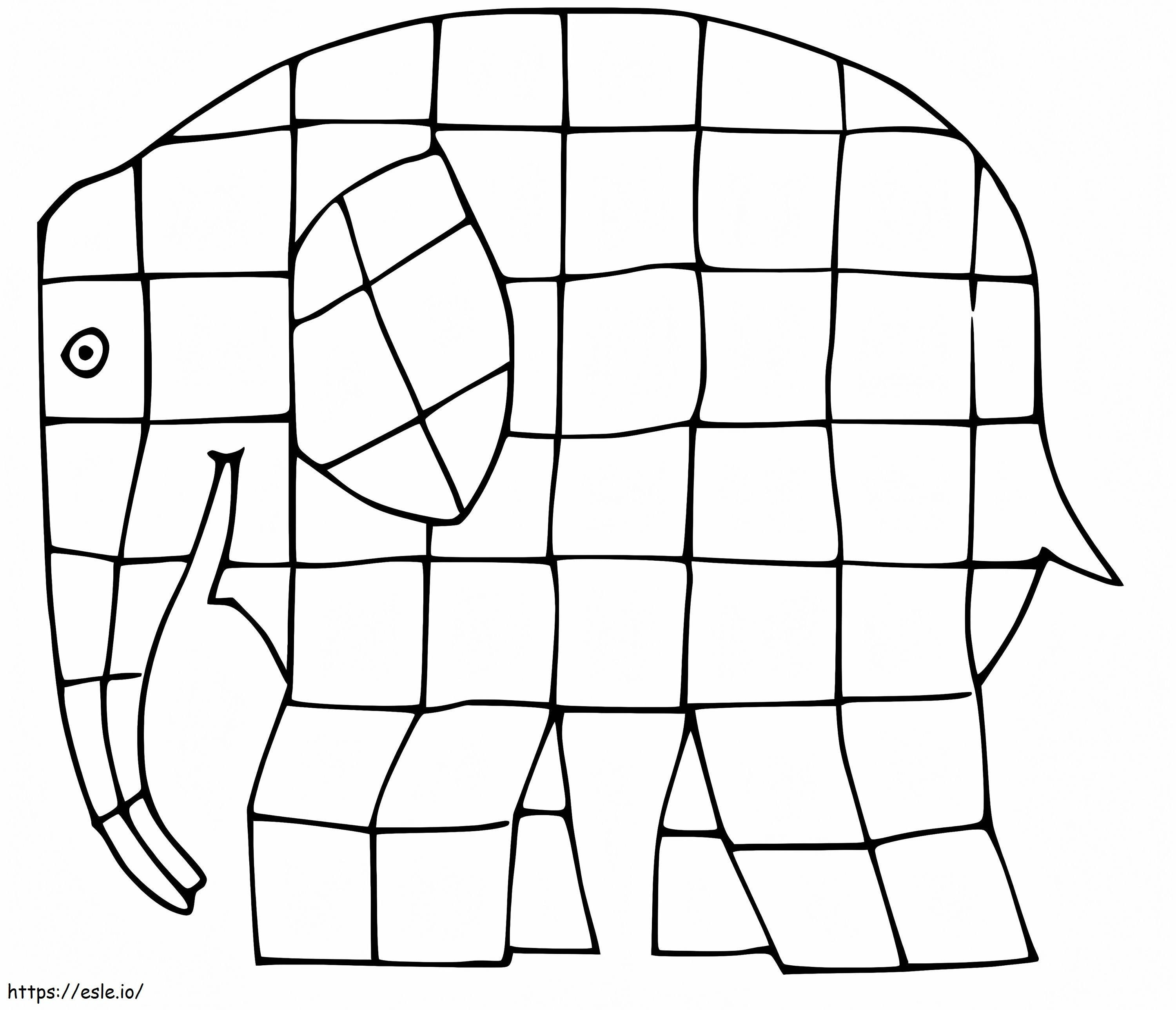 Coloriage Gratuit Elmer l'éléphant à imprimer dessin