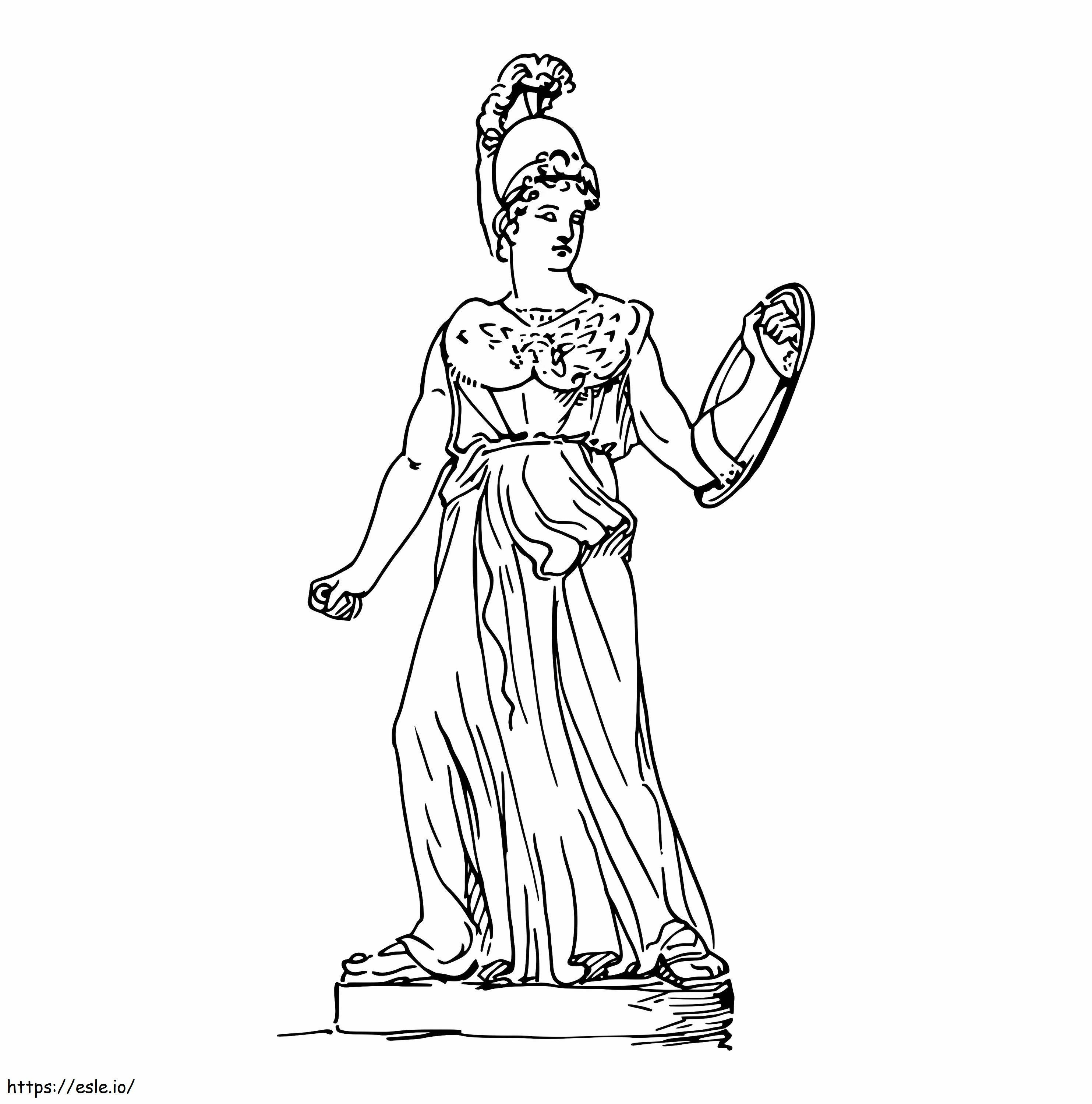 Statua Della Dea Atena Parthenos da colorare