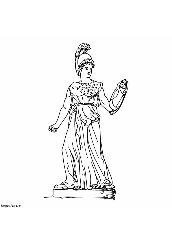 Standbeeld Van De Godin Athena Parthenos kleurplaat