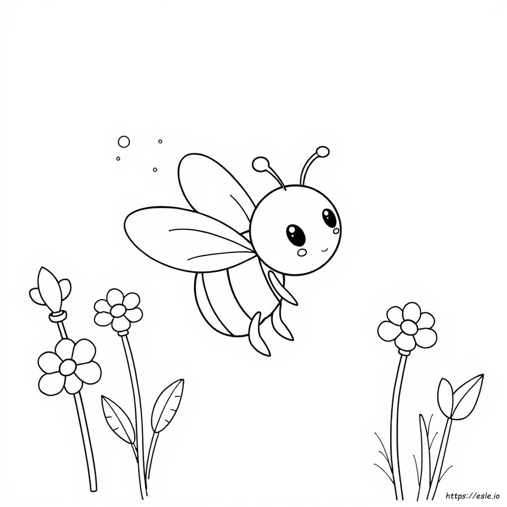 Cute Honey Bee Coloring Page