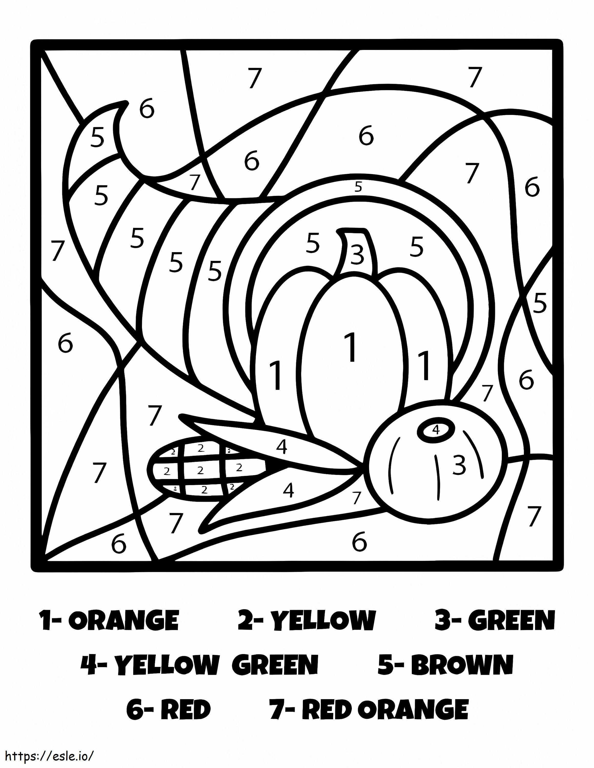 Coloriage Couleur de la corne d'abondance de Thanksgiving par numéro à imprimer dessin