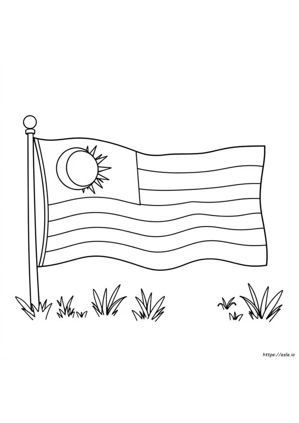 Coloriage Drapeau De La Malaisie En Noir Et Blanc