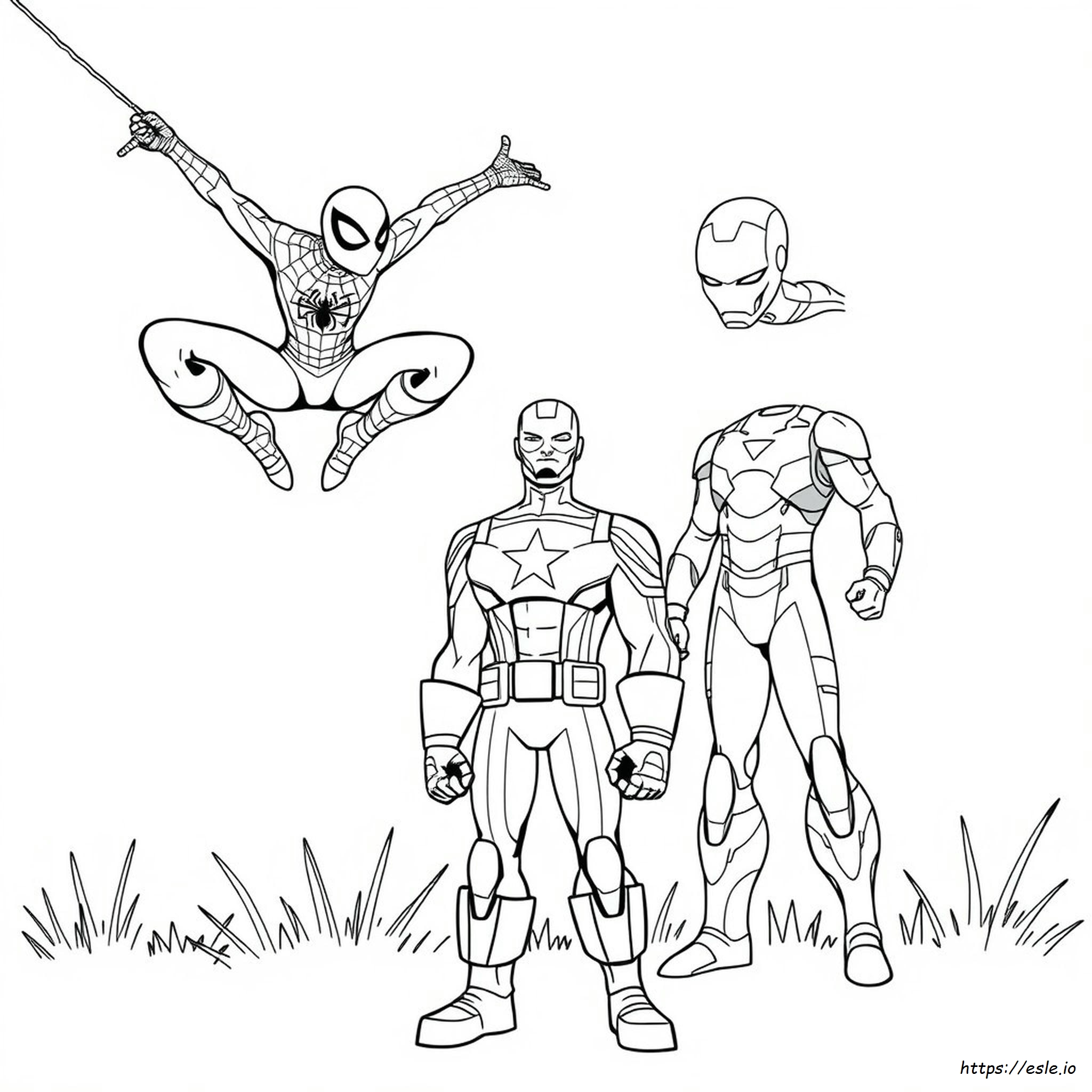 Spider Man Captain America Iron Man Ausmalbilder